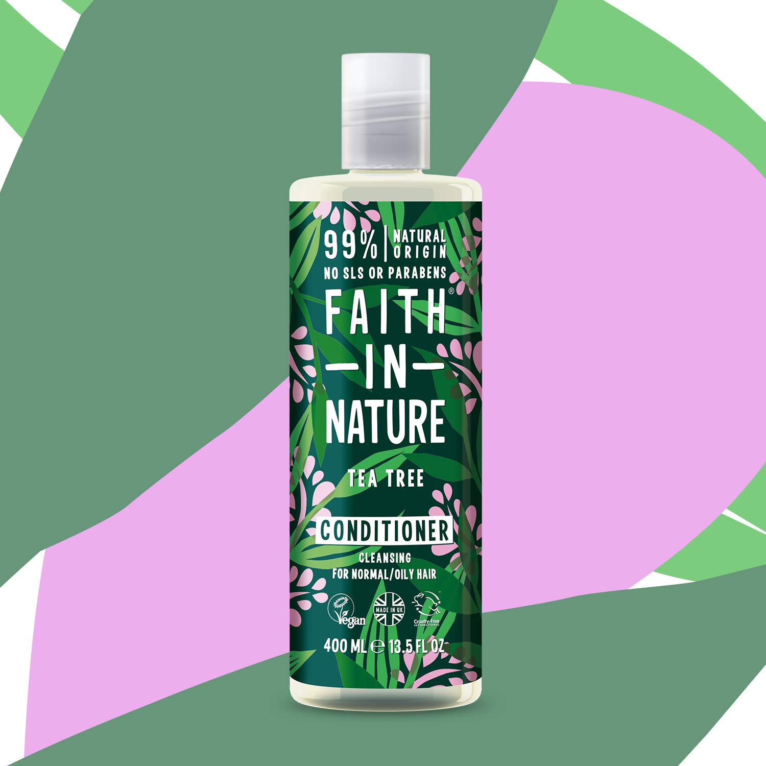 Faith In Nature Tea Tree Conditioner 400ml - Natural Scalp Care for Dandruff & Itchy Scalp - Vegan & Cruelty-Free Hair Treatment - Perfect for Daily Use & Sensitive Scalp