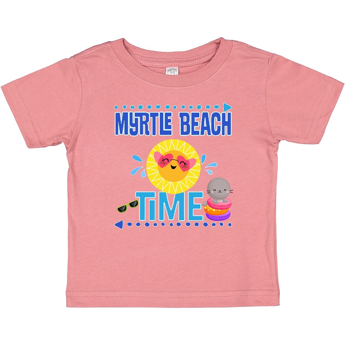 Inktastic Myrtle Beach Vacation Time Baby T-Shirt - Soft Cotton Cute Graphic Tee for Toddlers - Perfect for Beach Trips, Family Photos & Summer Outings