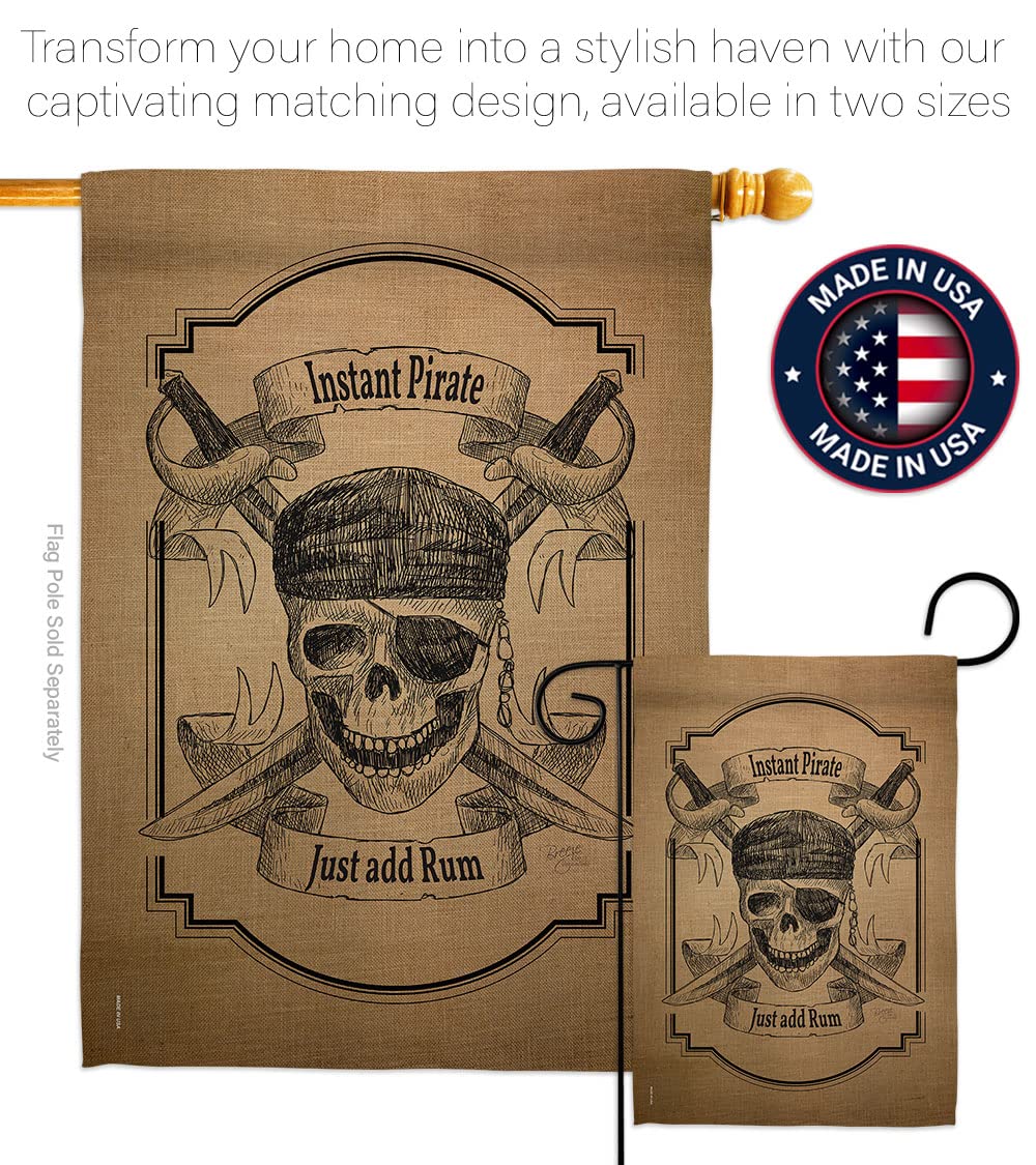 Coastal Pirate Burlap Flags Set - 28