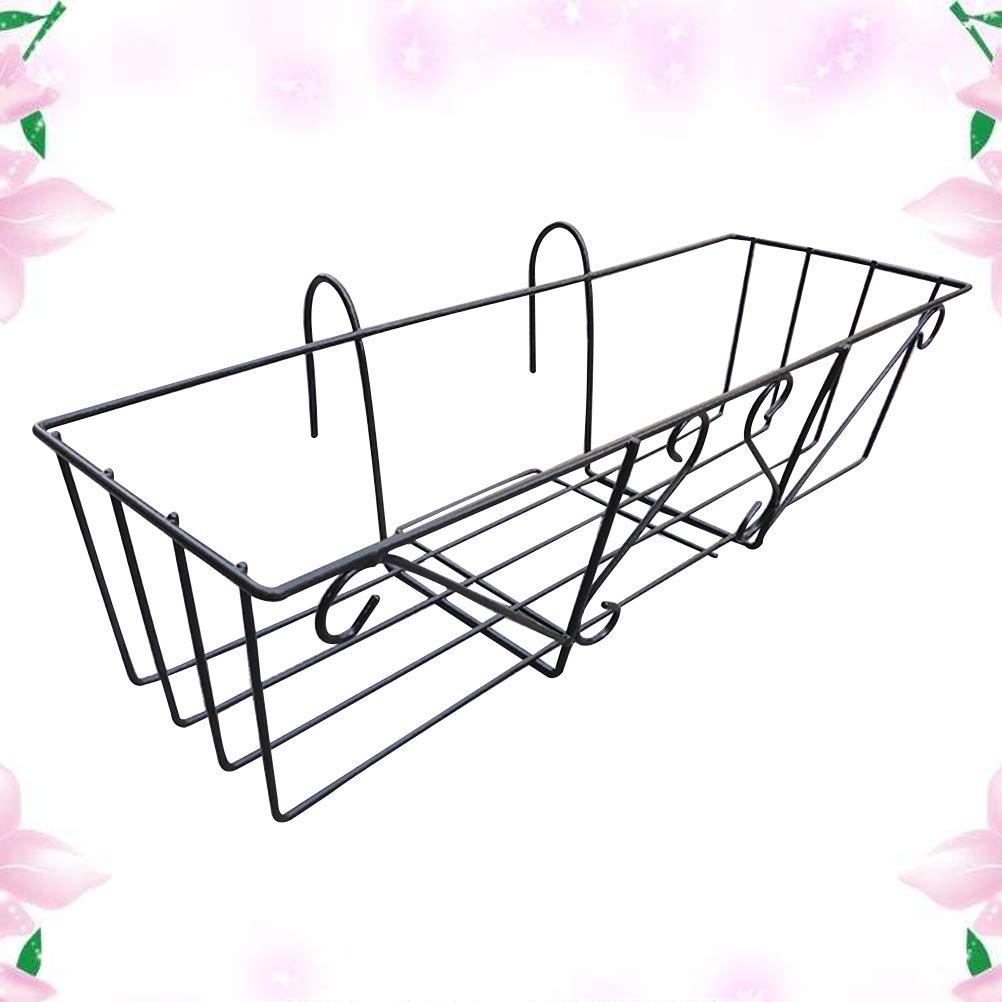 Hemoton Heavy Duty Hanging Balcony Plant Bracket - Adjustable Pot Holder Stand for Railing, Deck & Patio - Perfect for Flowers, Herbs & Small Plants - Outdoor Garden Accessories