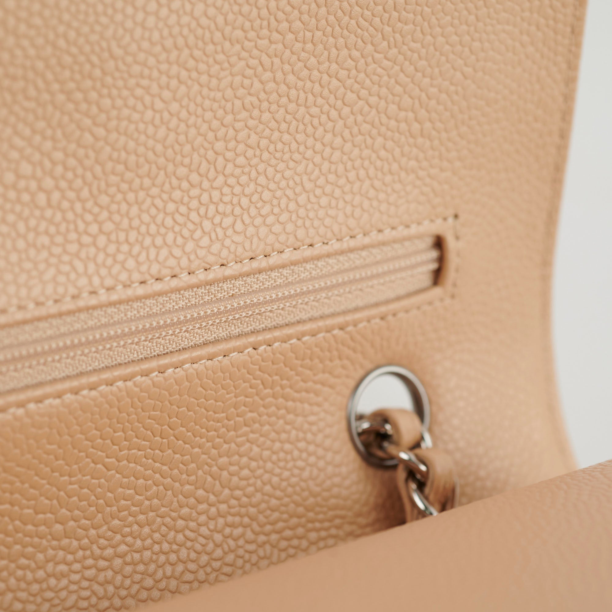 Chanel Medium/Large Caviar Double Classic Flap Bag in Beige | Luxury Designer Handbag for Women | Perfect for Work, Evening Events & Special Occasions