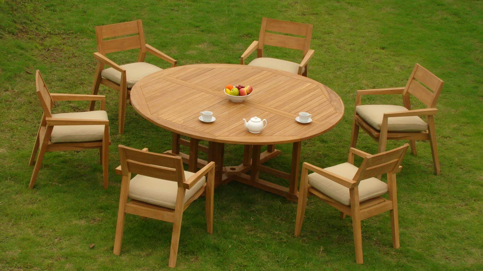 Premium 7-Piece Teak Outdoor Dining Set - 72