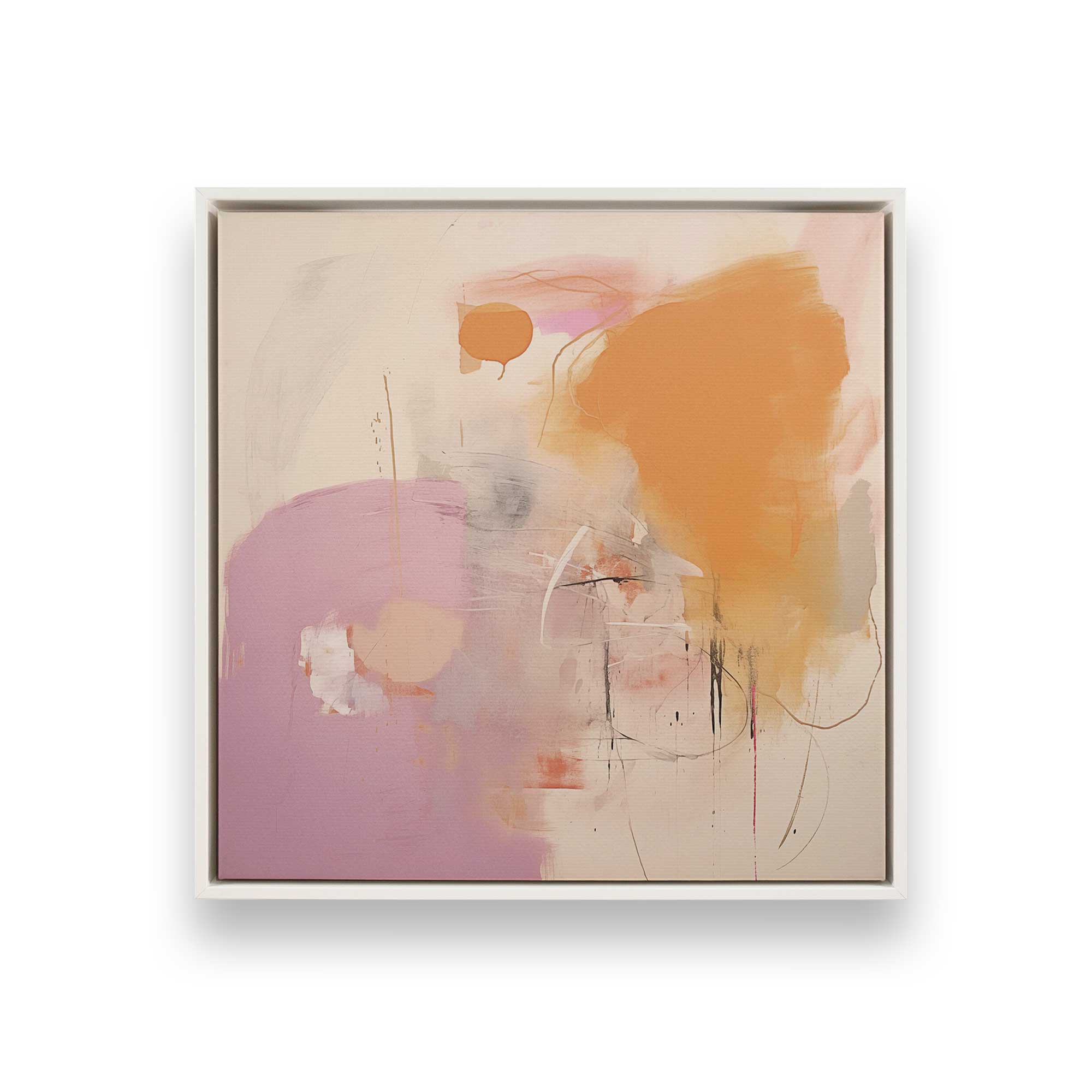 Cotton Candy Delight v1 Canvas Wall Art Print - Vibrant Pink & Blue Abstract Painting for Living Room, Bedroom & Office Decor