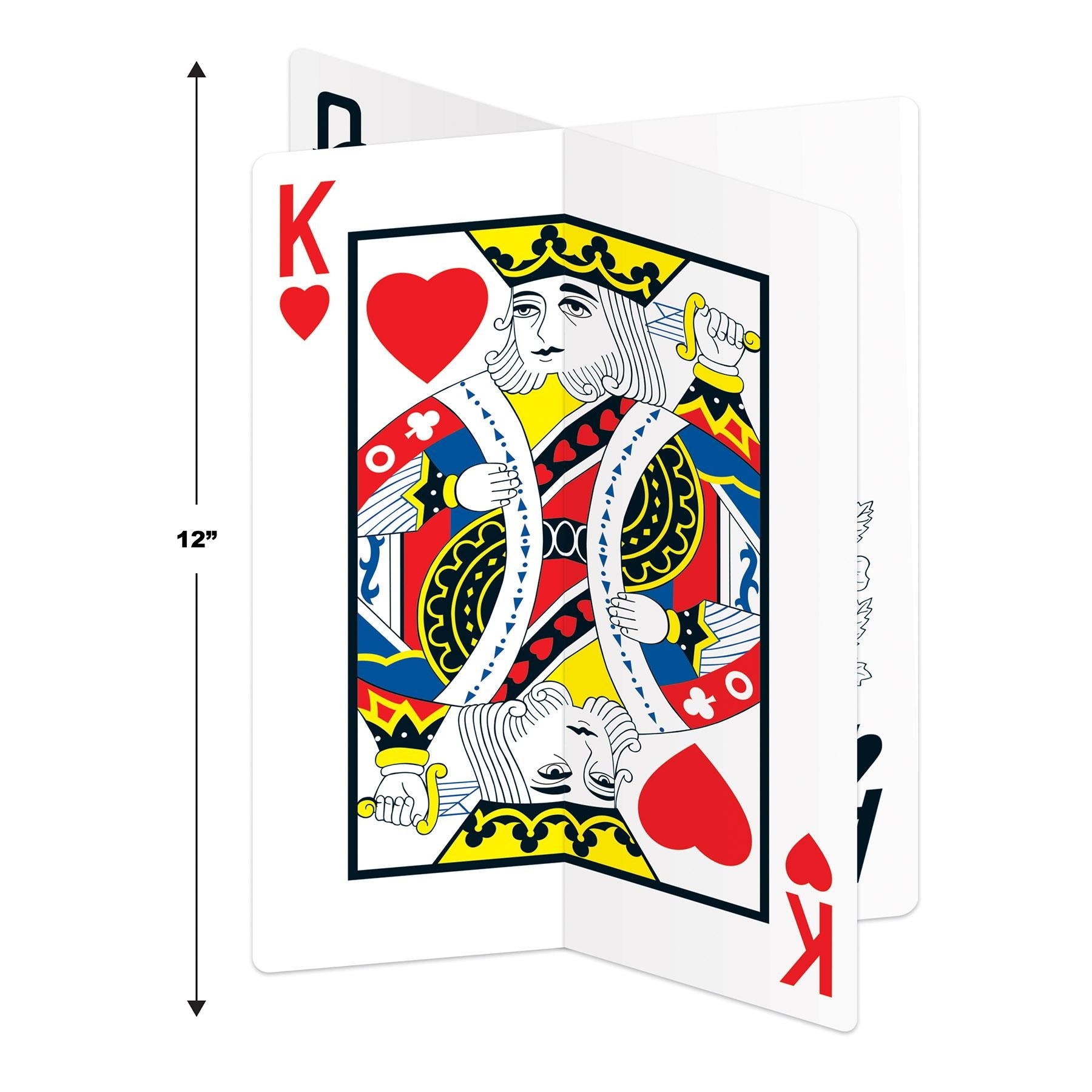 12 Pack Beistle 3D Playing Card Party Centerpieces - Fun Casino Theme Decor for Birthday, Bachelorette & Game Night Party Supplies