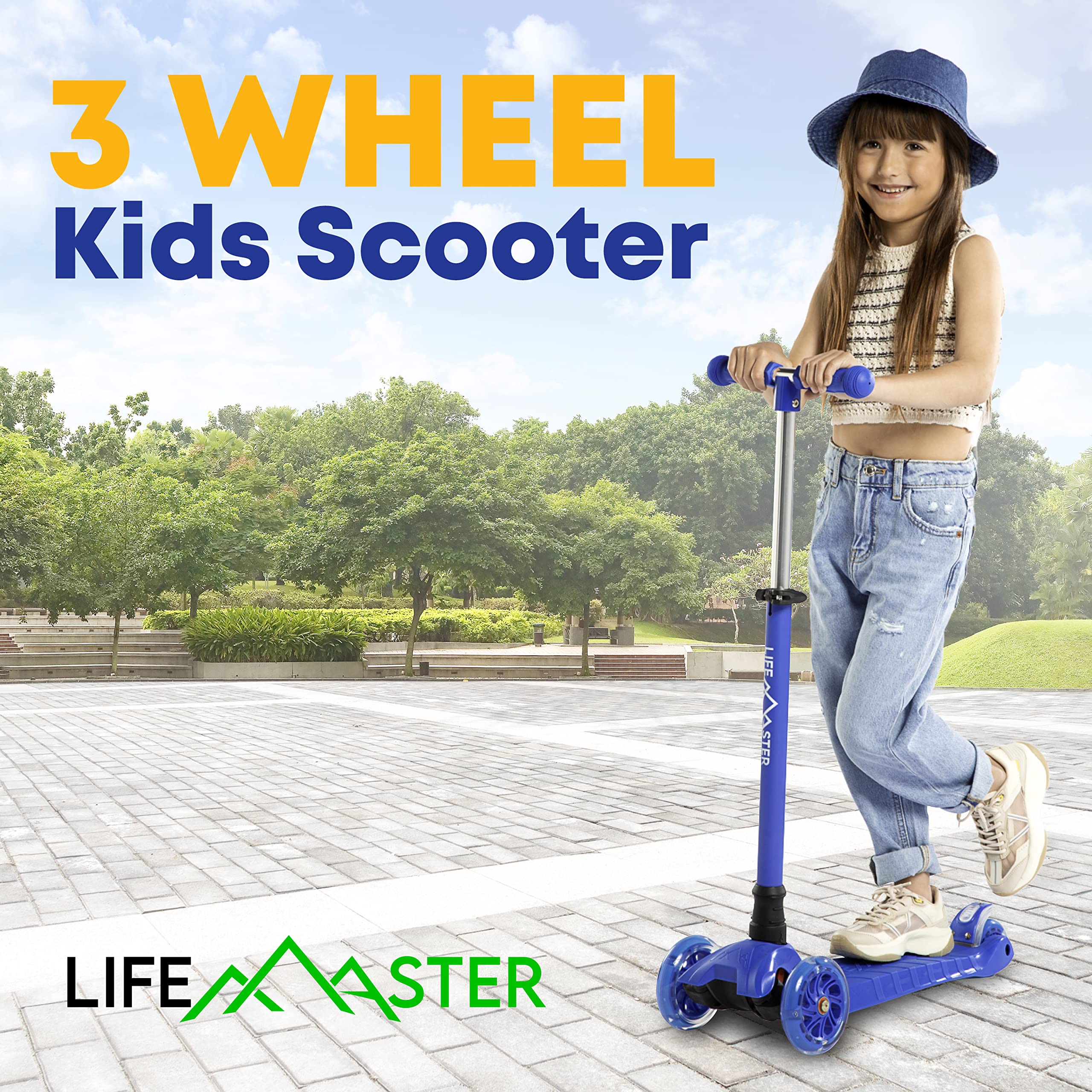 **Best Kids Scooter for Toddlers & Children - 3 Wheel Kick Scooter with LED Lights, Adjustable Handlebar - Safe for Indoor & Outdoor Use - Perfect for Playground, Park & Neighborhood Rides**