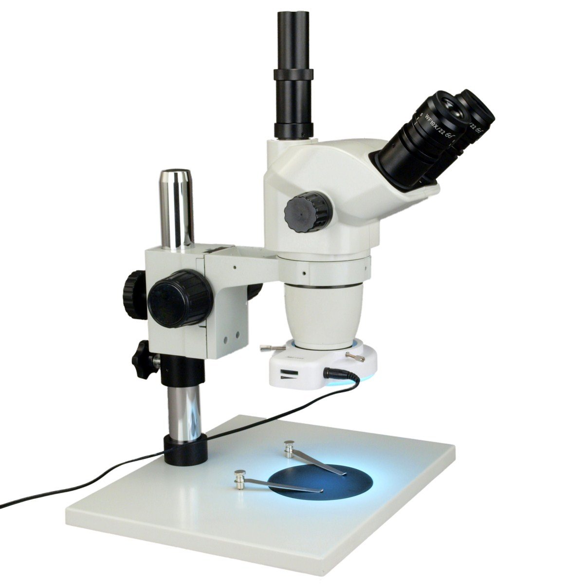 OMAX 6.7X-45X Trinocular Stereo Microscope with LED Ring Light for Jewelry & Electronics Inspection