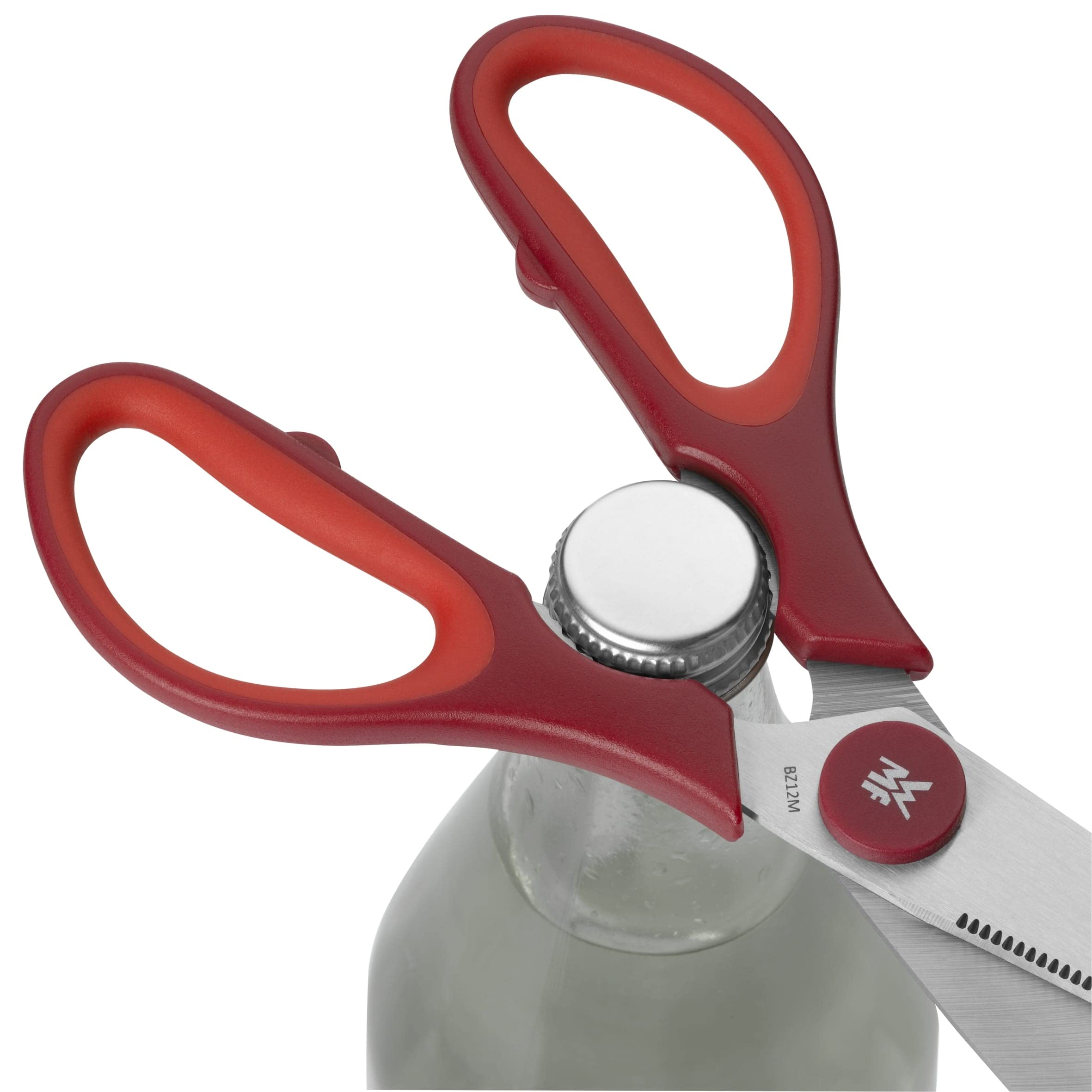 WMF Touch Kitchen Scissors - Premium Stainless Steel Cooking Shears with Comfort Grip (Red) - Perfect for Cutting Herbs, Meat, Poultry, and Packaging