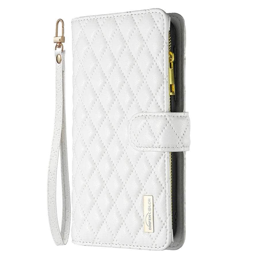 Premium iPhone 14 Pro Flip Zipper Leather Case - Protective Wallet Cover with Card Slots | Perfect for Business Professionals & Daily Commuters