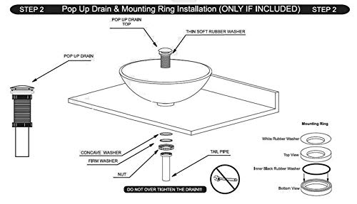 GOWE European Style Tempered Glass Vessel Sink with Oil Rubbed Bronze Faucet and Pop-Up Drain - Round Bathroom Vanity Sink Set for Modern Luxury Bathrooms