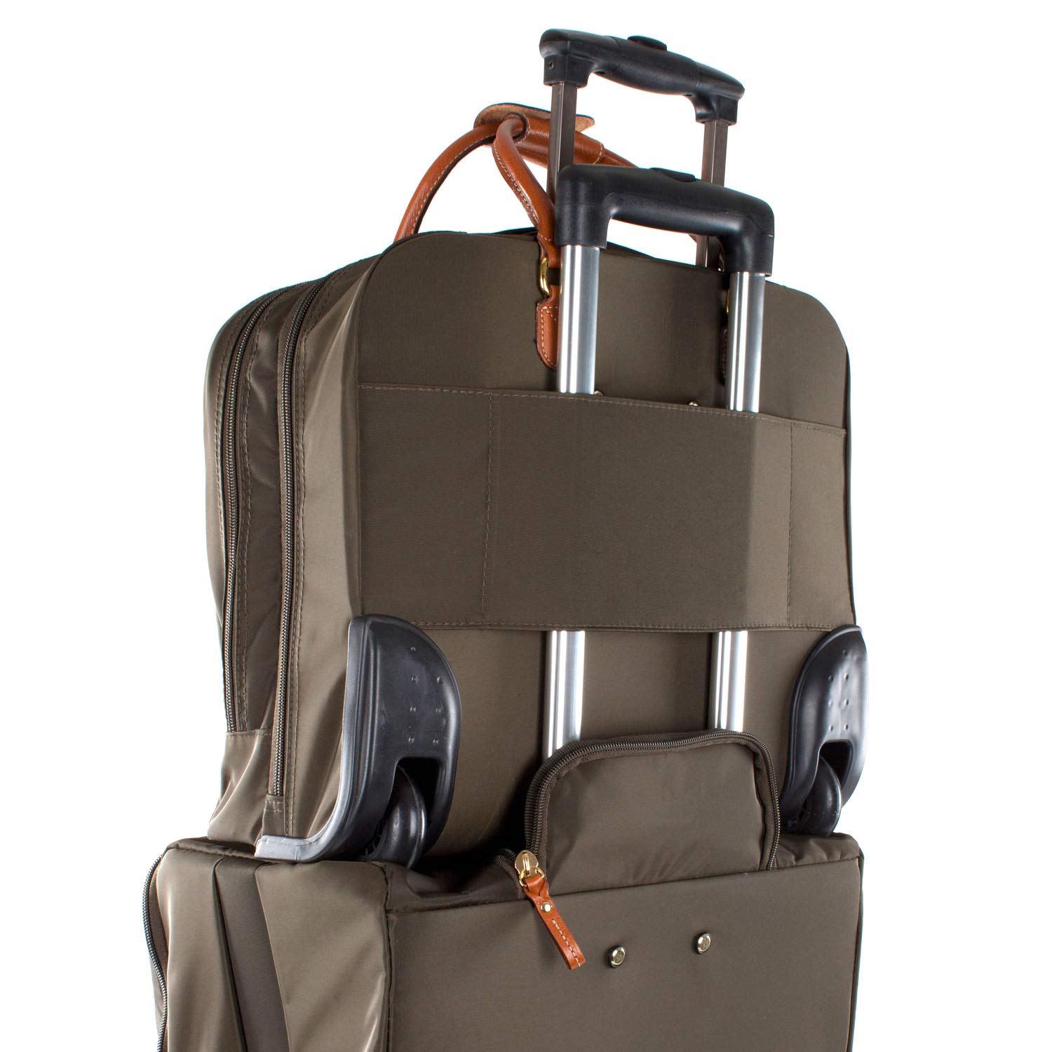 Bric's X-Bag X-Travel 2.0 14x15.5 Inch Rolling Carry On Luggage - Olive Green Pilot Business Laptop Bag for Air Travel & Business Trips