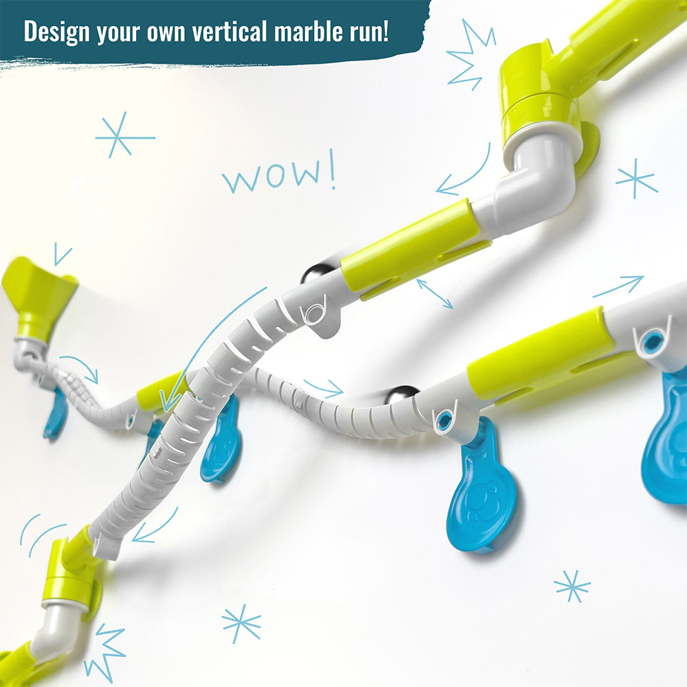 Gecko Run Marble Run Flex Corner Expansion Pack - Creative STEM Building Toy for Kids - Perfect for Indoor Play, Birthday Gifts & Educational Activities