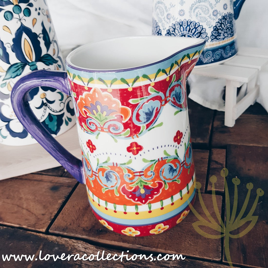 Vibrant Colorful Glass Pitchers - 50% Off Clearance Sale - Perfect for Iced Tea, Lemonade & Summer Beverages