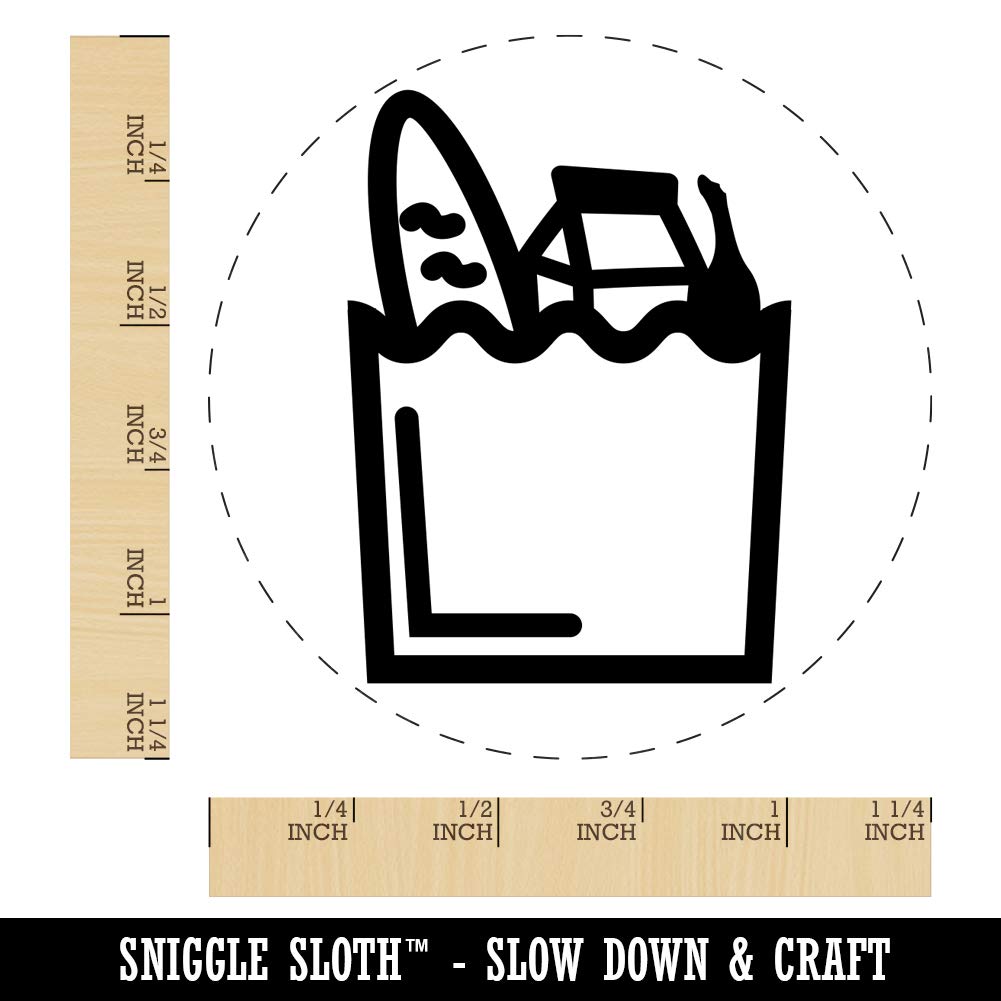 1-1/4 Inch Large Grocery Store Icon Rubber Stamp for DIY Crafts, Planner Decor, Scrapbooking & Journaling - Perfect for Handmade Cards, Gift Wrapping & Stationery Projects