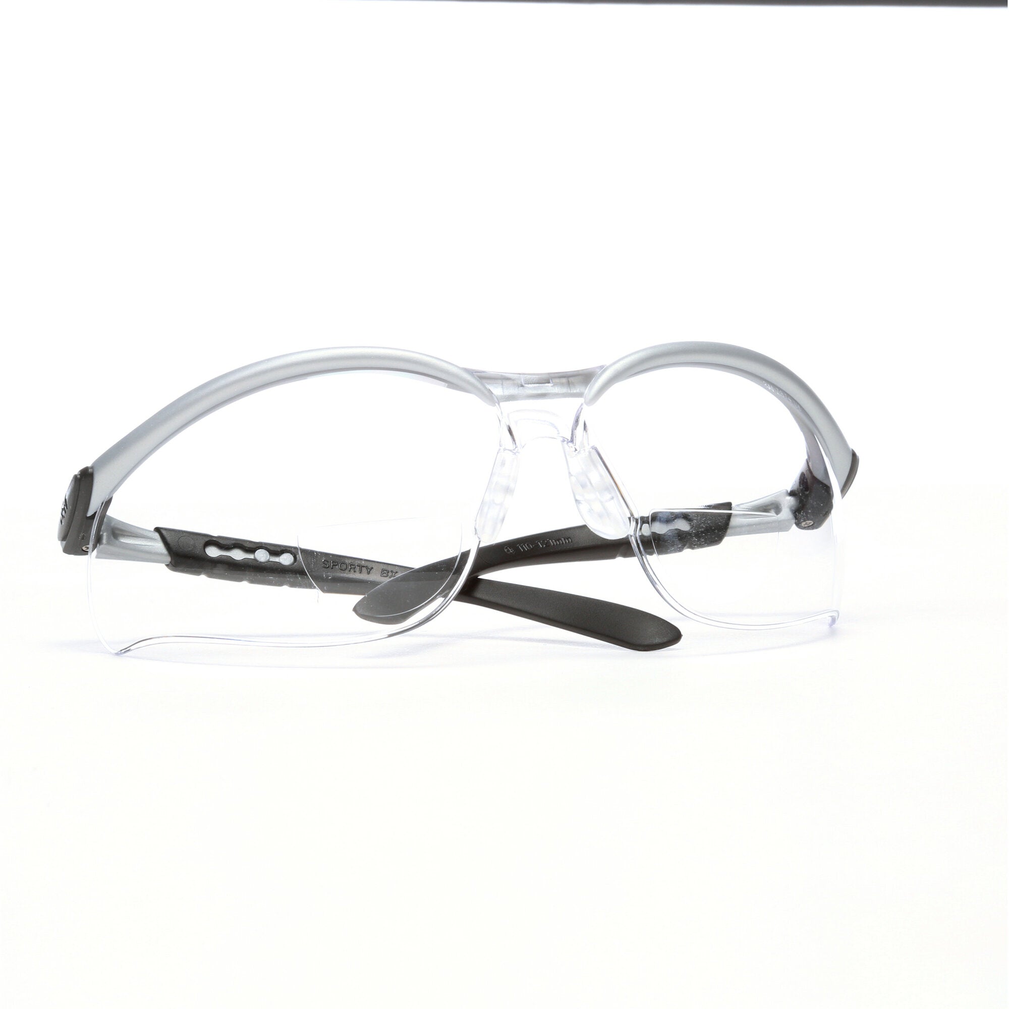 3M BX Reader Protective Eyewear 11374-00000-20 - Clear Lens Safety Glasses with Silver Frame - Perfect for Reading, Lab Work & DIY Projects