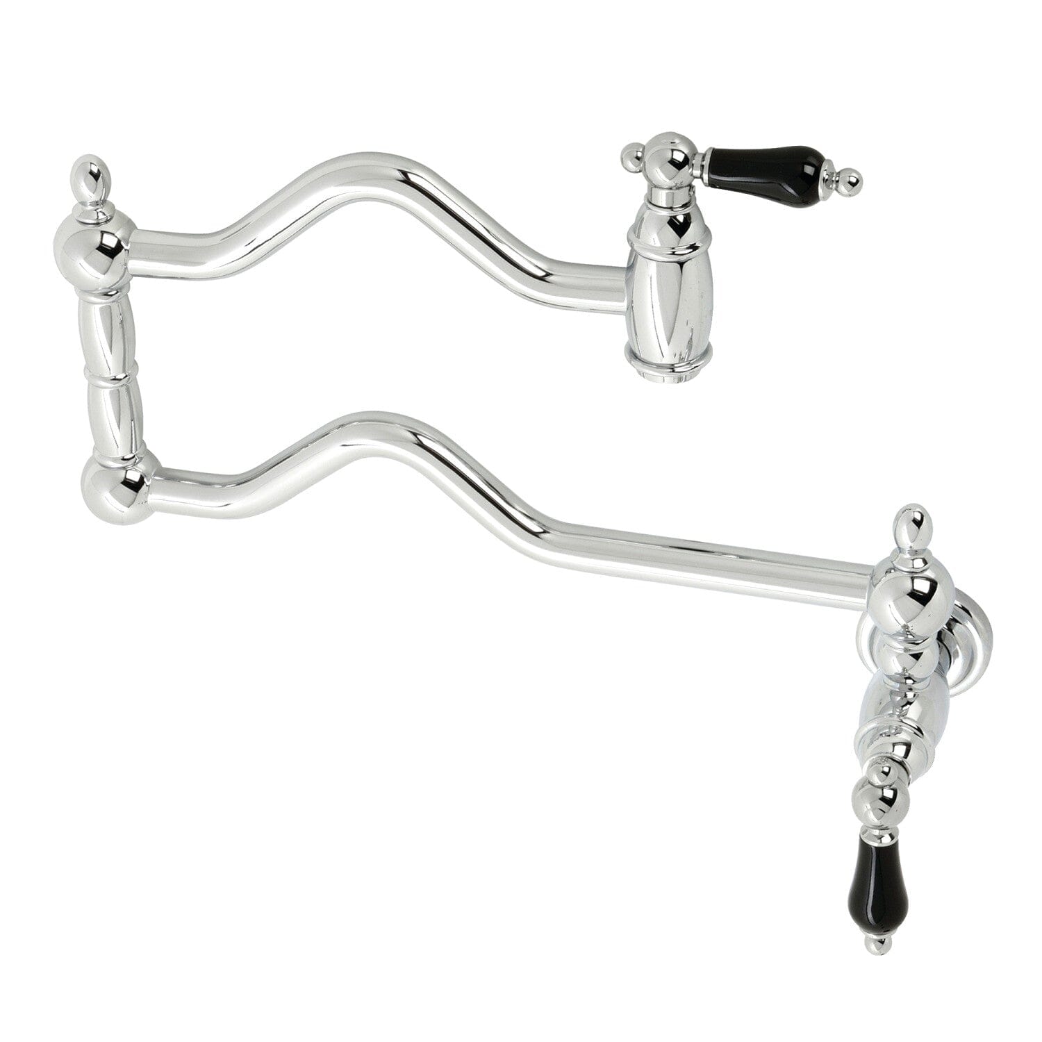 Stainless Steel Duchess Two Handle Pot Filler Faucet - Wall Mounted Kitchen Sink Faucet for Cooking, Filling Pots & Pasta Making