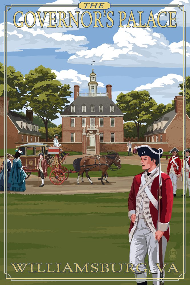 16x24 Hand Signed Governor's Palace Print - Williamsburg Virginia Spring Landscape Giclee Art, Vivid Textured Wall Decor for Living Room, Office & Home Gallery Display