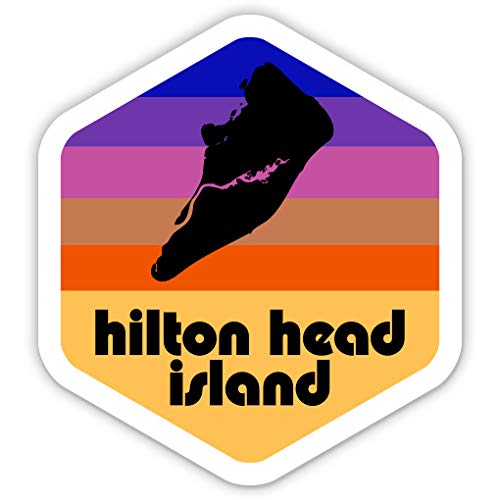 Squiddy Hilton Head Island Vinyl Sticker Decal - Waterproof, Durable Decals for Phone, Laptop, Water Bottle (2.5 Inches) - Perfect for Travel Accessories, Beach Gear & Personalizing Devices