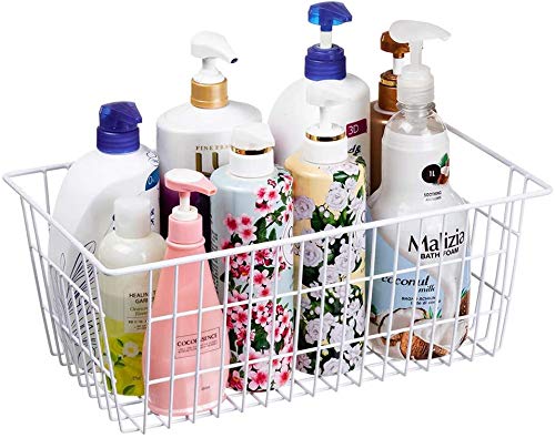 Metal Wire Storage Basket with Handles - 2 Pack Freezer & Fridge Organizer Bin for Kitchen, Pantry, Closet, Garage & Bathroom - Perfect for Food Storage, Household Organization & Space Saving