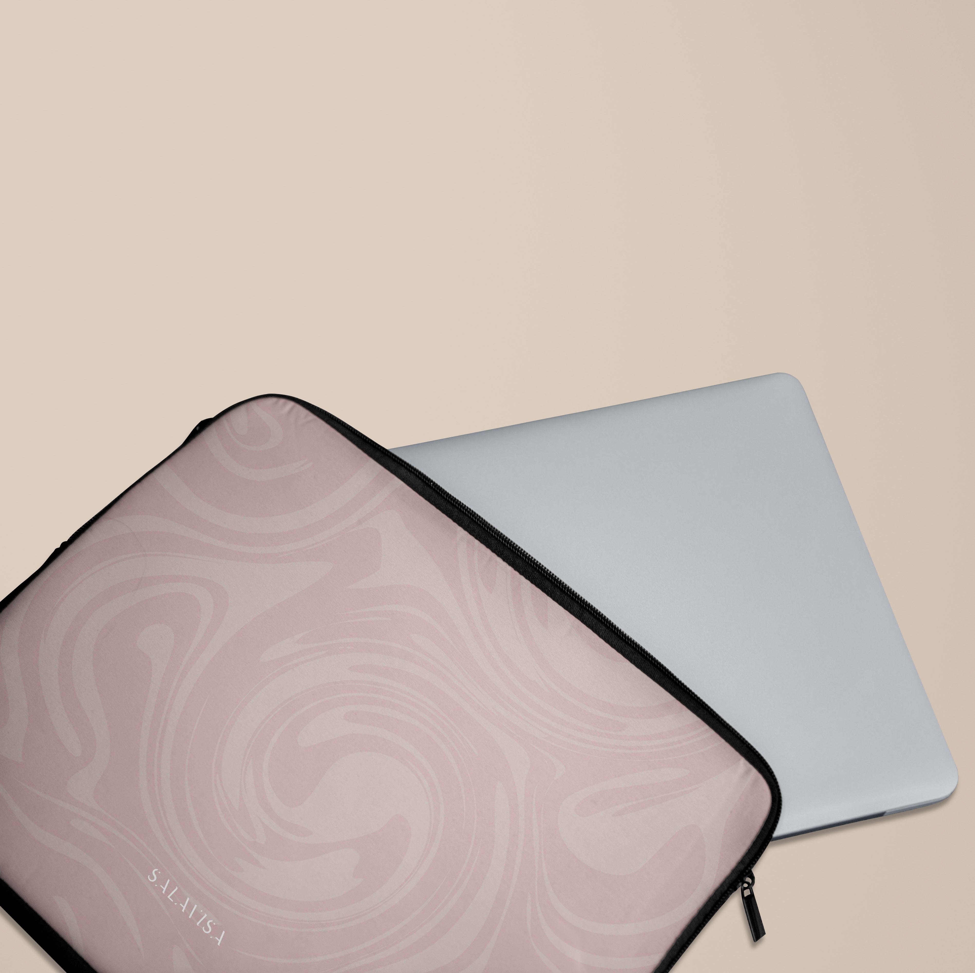 Rose Swirl Laptop Sleeve 13-15 Inch - Floral Pattern Laptop Case for MacBook/Air/Pro - Stylish & Protective Computer Bag for Women & Men - Perfect for Work, School, Travel & Daily Commute