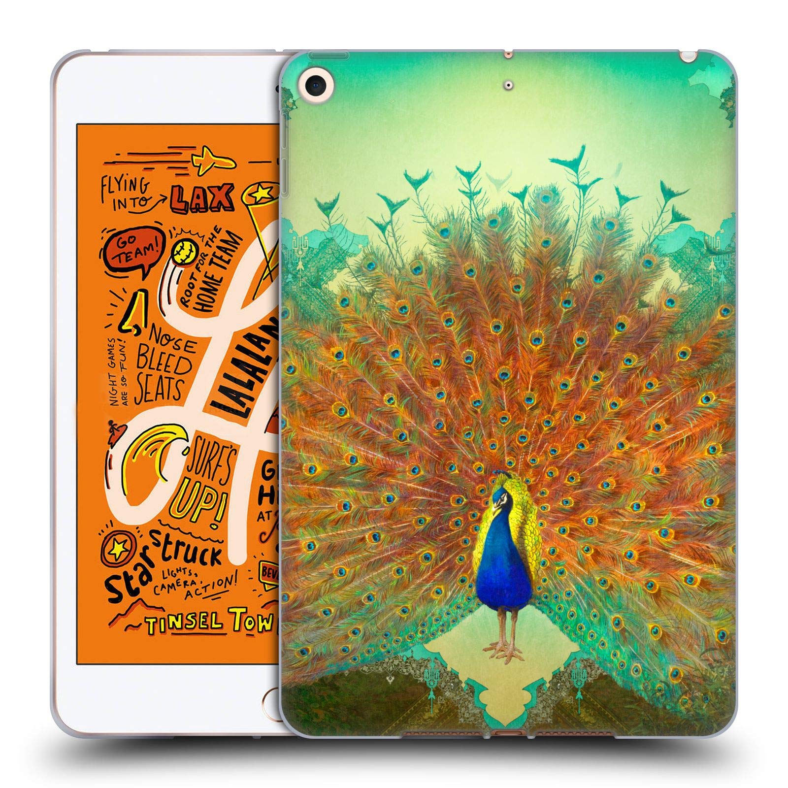 Officially Licensed Duirwaigh Peacock Animals Soft Gel Case for Apple iPad Mini 6 (2019) - Stylish Protective Cover for Work, Travel & School