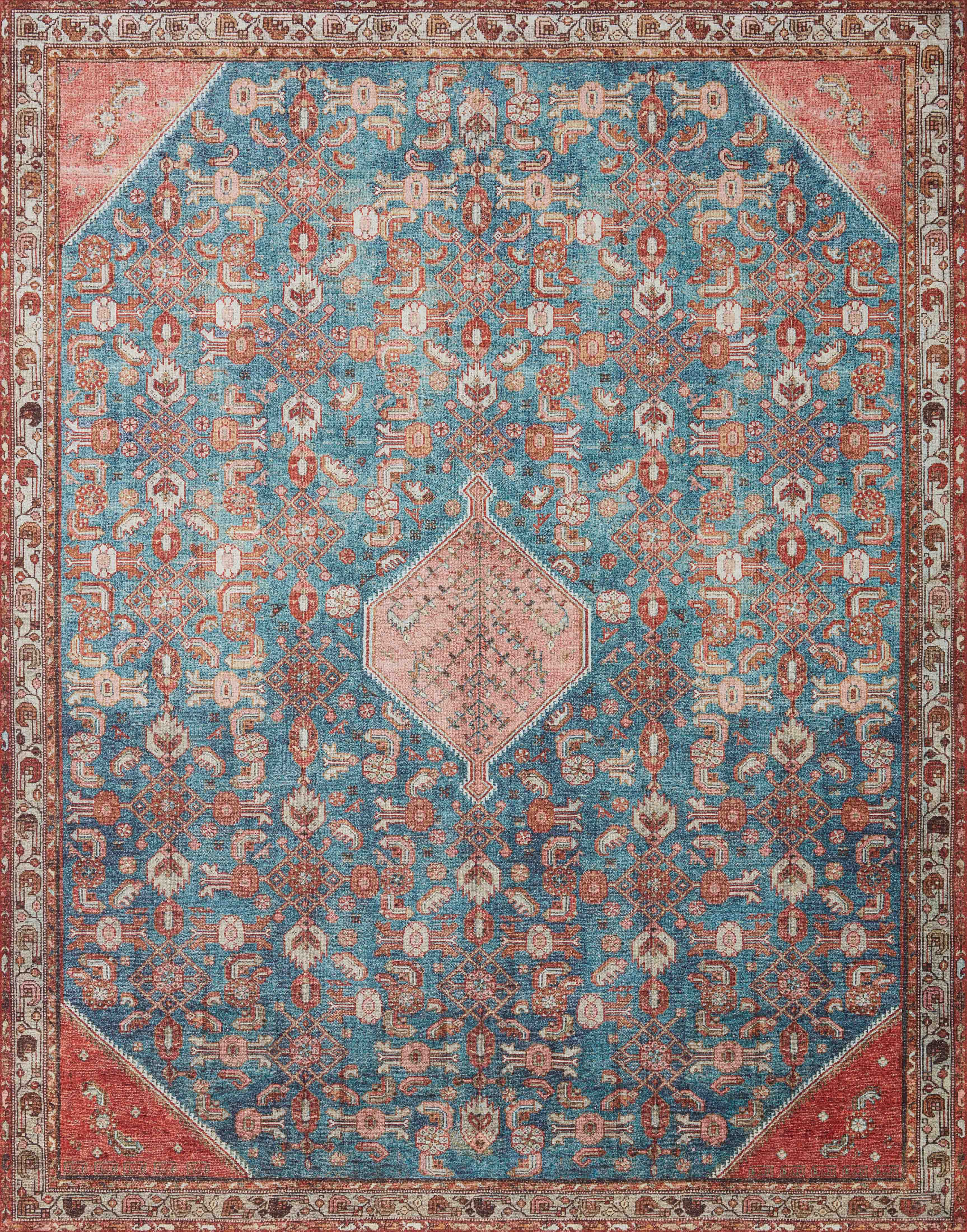 Loloi II Layla Area Rug - Marine & Clay | Soft & Durable Handmade Rug for Living Room, Bedroom & Home Decor