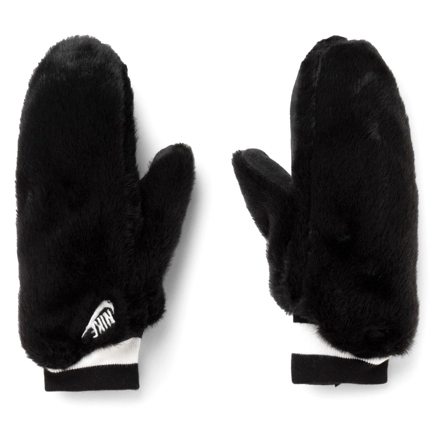Nike Warm Winter Mittens for Men & Women - Black & White - X-Small/Small - Cold Weather Gloves for Skiing, Snowboarding & Outdoor Activities