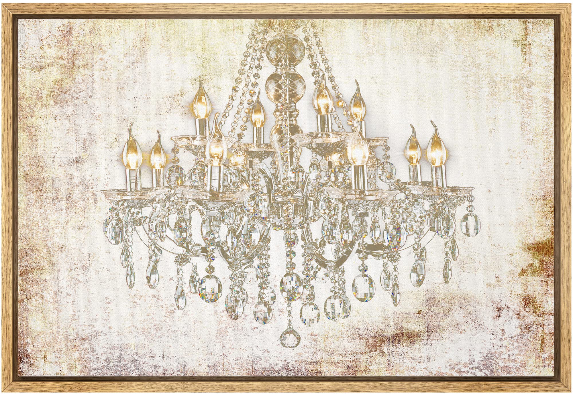 Crystal Chandelier Framed Canvas Wall Art - 24