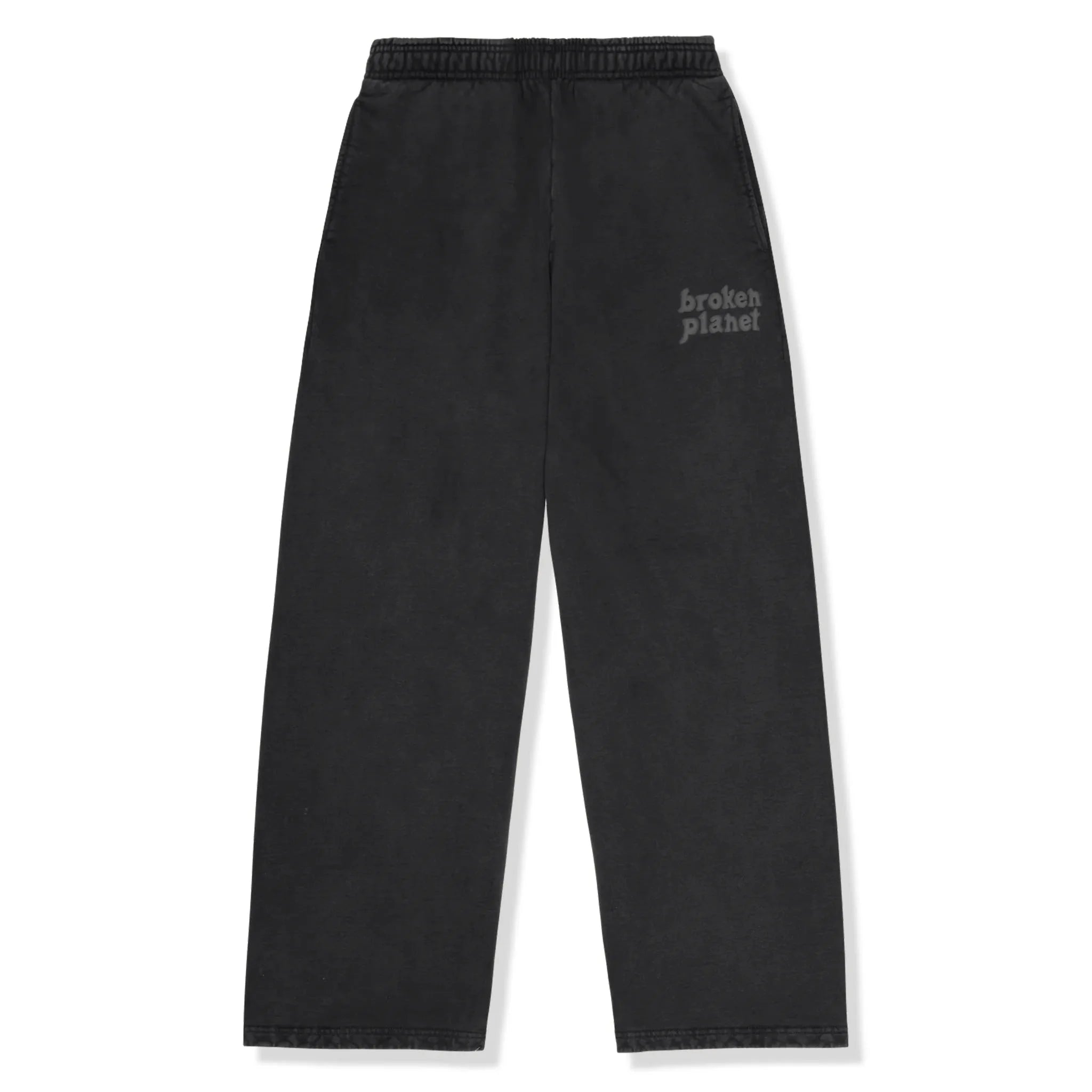 Broken Planet Basics Wide Leg Washed Midnight Black Sweatpants for Women - Comfortable Lounge Pants for Yoga, Running & Casual Wear