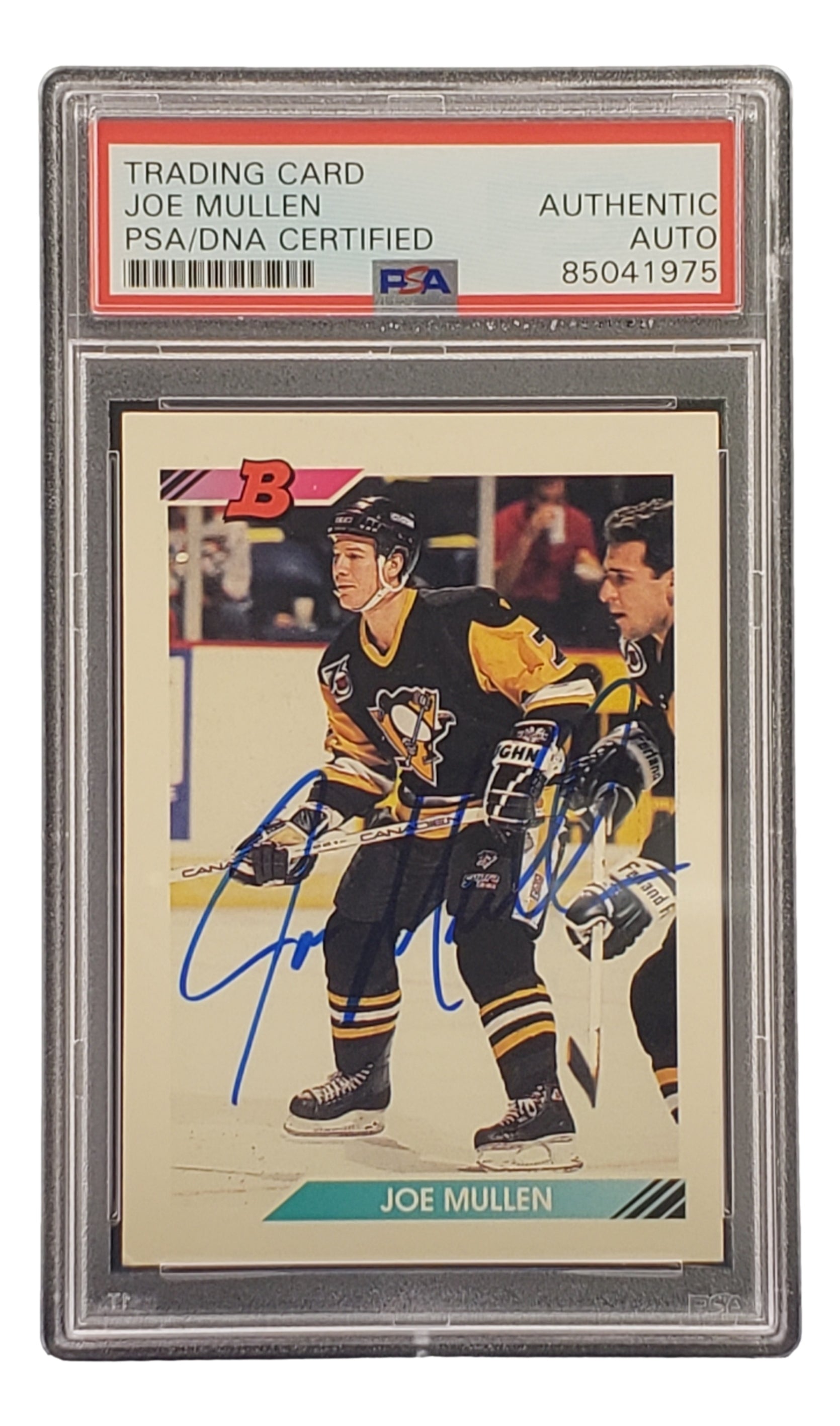 Joe Mullen Autographed 1992 Bowman #58 Pittsburgh Penguins NHL Hockey Card - PSA/DNA Certified - Perfect for Sports Memorabilia Collectors & Penguins Fans Display