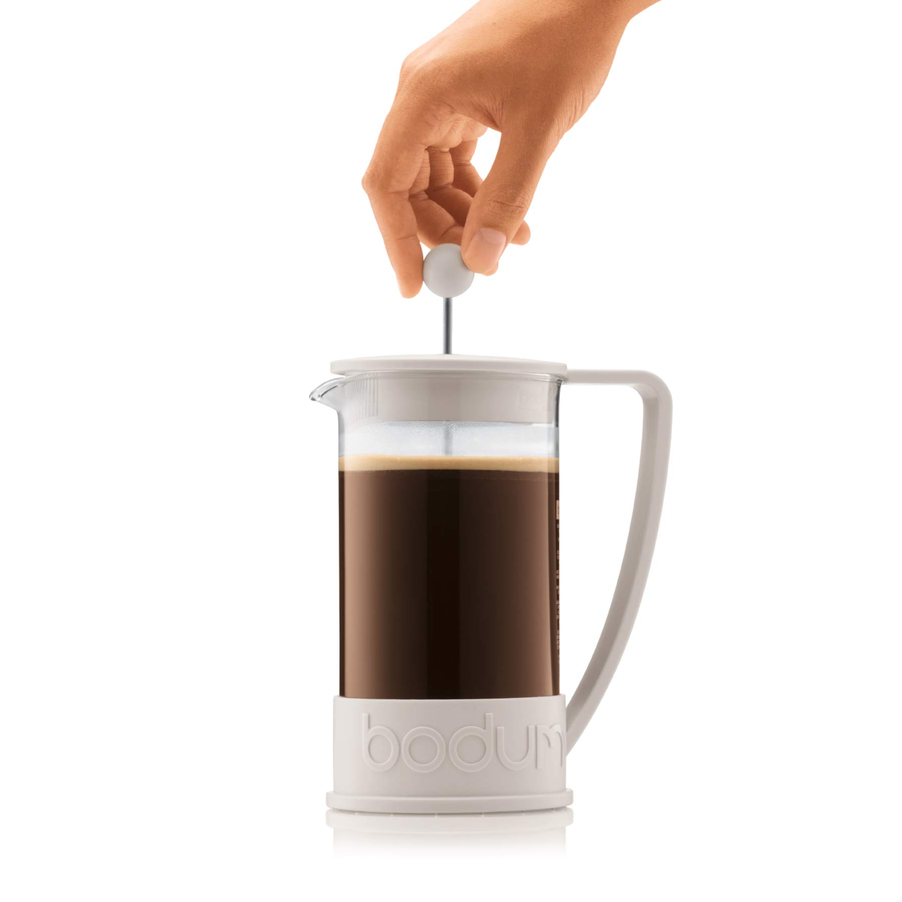 Bodum Brazil 3-Cup French Press Coffee Maker - Off White | Durable Glass & Stainless Steel for Rich, Smooth Coffee | Perfect for Home, Office & Camping Brewing