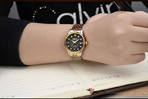 MASTOP Women's Automatic Self-Winding Watch - Stainless Steel Waterproof Luminous Date Dial Crystal Watch for Women | Perfect for Office, Evening Events & Everyday Wear