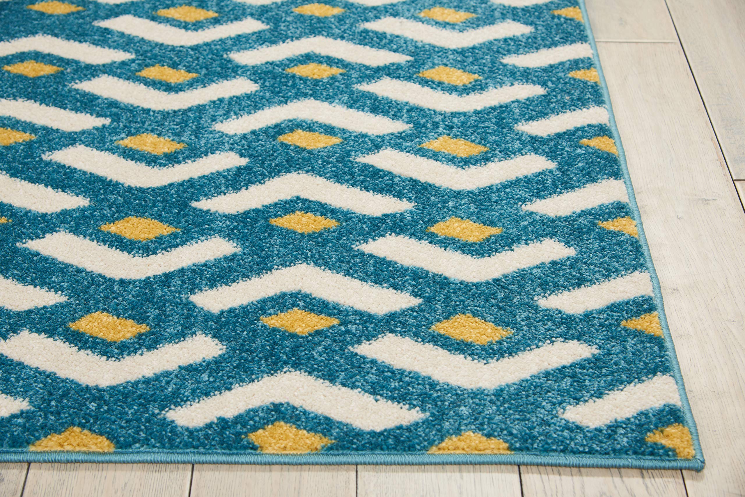Nourison Harper Contemporary Blue 8' x 10' Area Rug - Easy Cleaning, Non-Shedding, Stain Resistant - Perfect for Bedroom, Living Room, Dining Room & Kitchen Decor (8x10) - Ideal for High Traffic Areas and Cozy Home Atmosphere