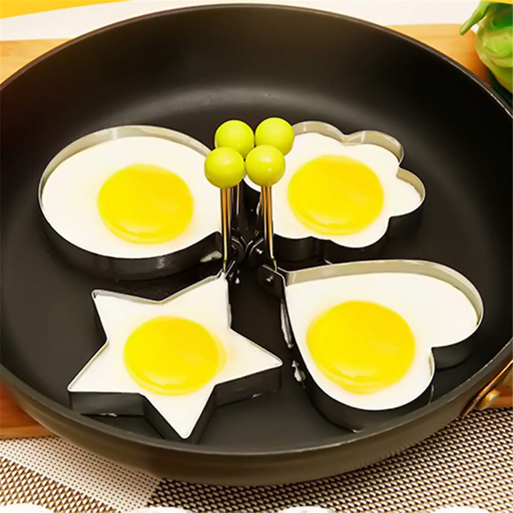 Mayata 5-Piece Stainless Steel Egg Ring Set - Pancake, Omelette & Fried Egg Shaper Molds - Non-Stick Cooking Tools for Perfect Breakfast - Ideal for Kitchen, Camping & Brunch Preparation