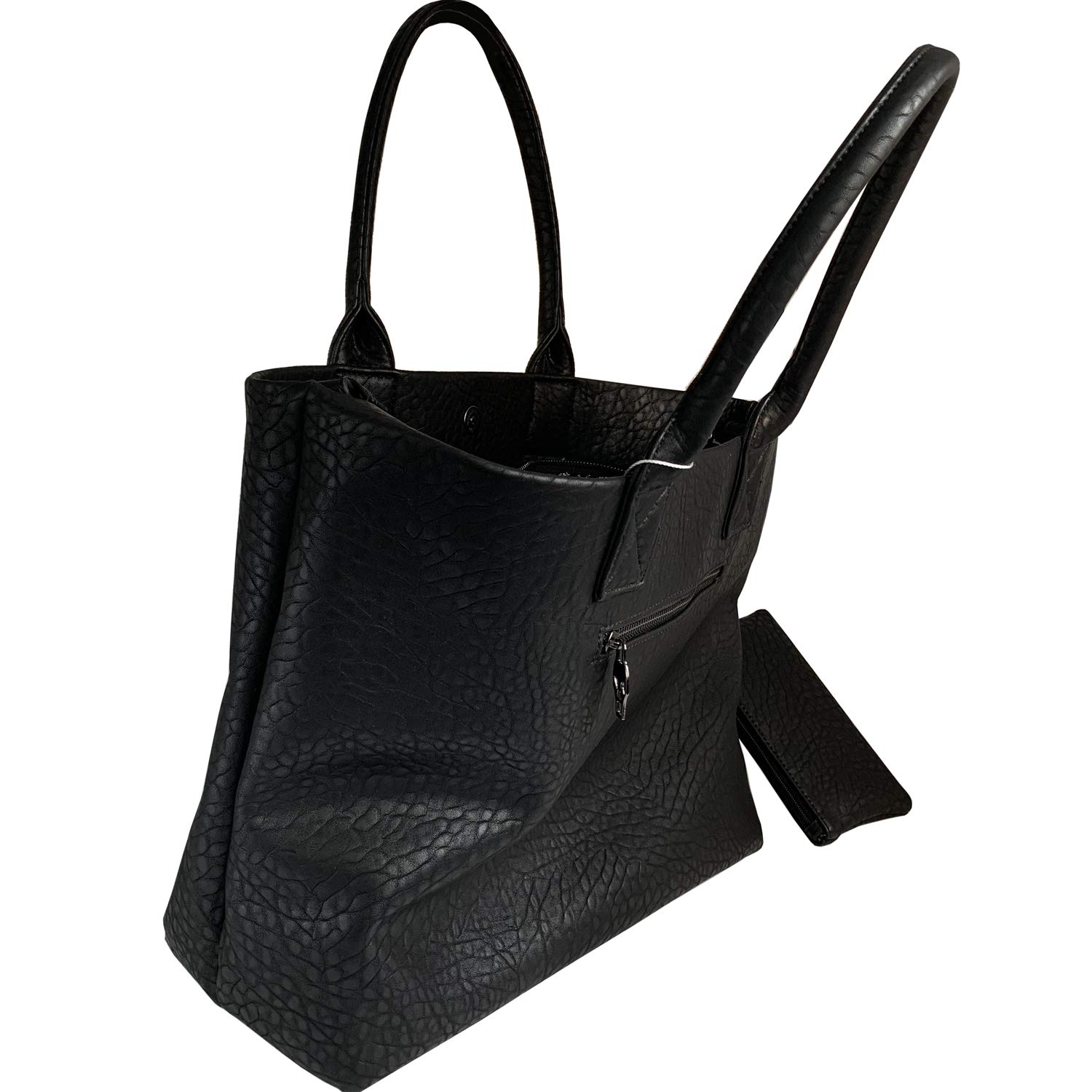 Stylish Black Studded Skull Women's Handbag - Large Tote Shoulder Purse with Matching Wallet | Perfect for Casual Outings, Parties & Gothic Fashion Accessories