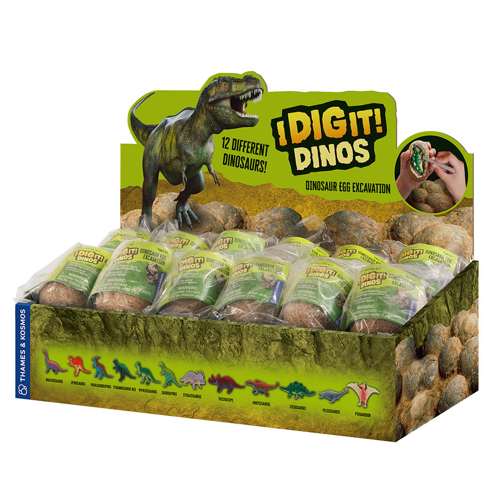 I Dig It Dinos! Dinosaur Egg Excavation Kit - 24-Piece STEM Educational Toy Set for Kids - Perfect for Birthday Parties, Classroom Activities & Science Experiments