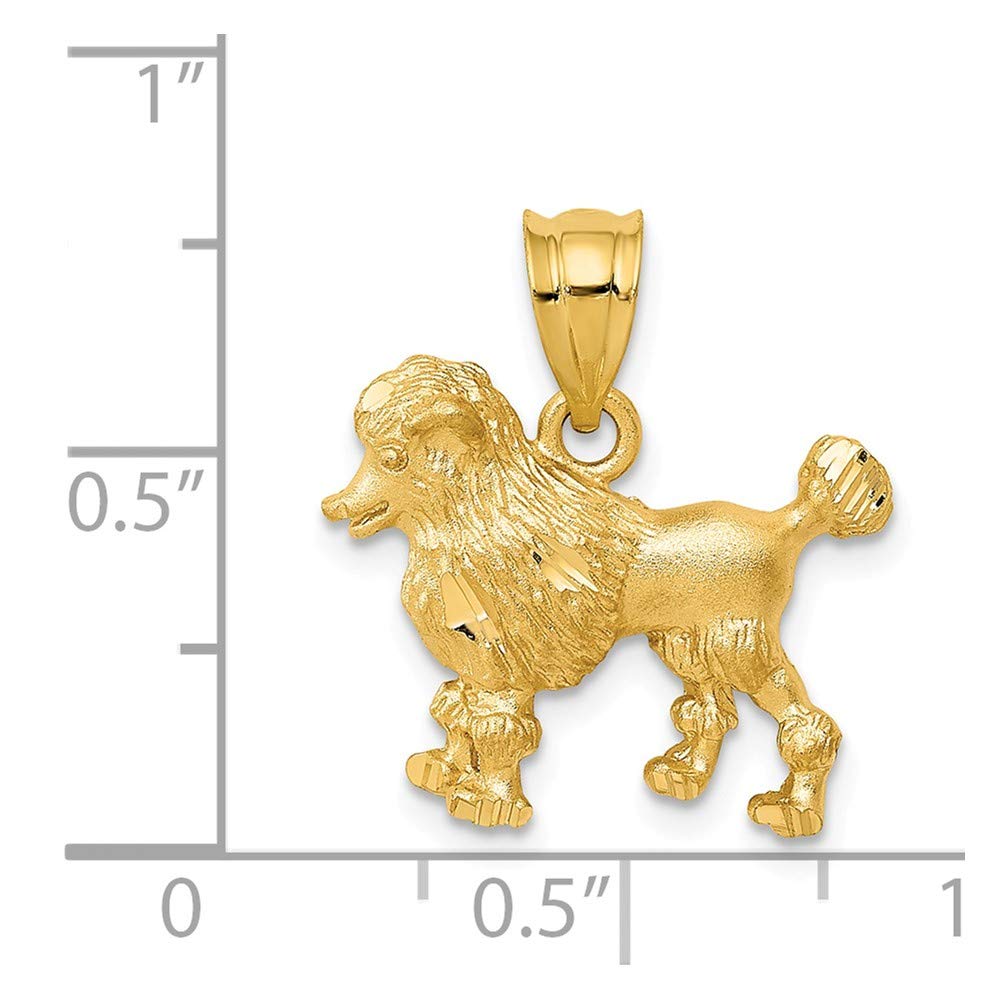 14K Yellow Gold Poodle Dog Charm Pendant - Elegant Jewelry Gift for Dog Lovers | Perfect for Necklaces, Bracelets & Special Occasions