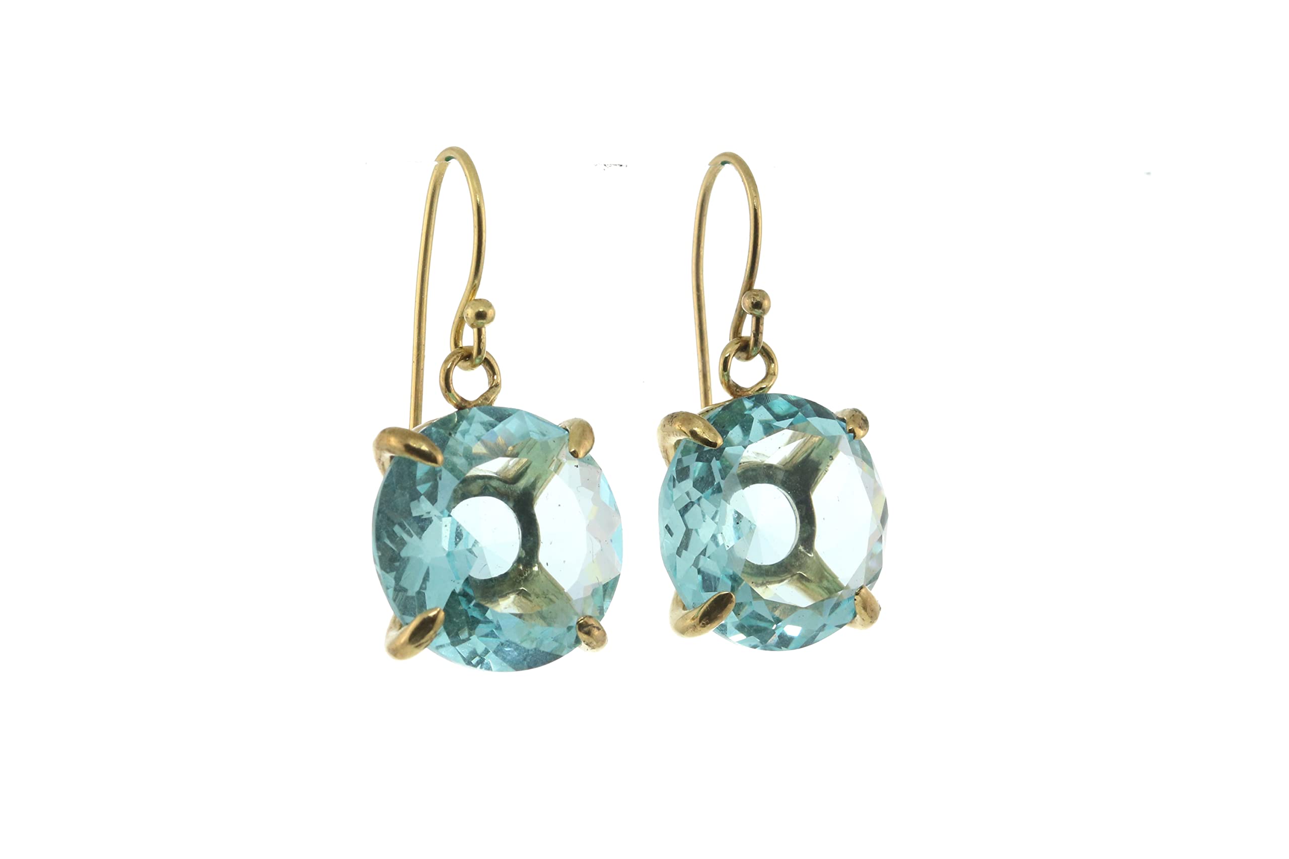 14k Gold Blue Topaz Dangling Earrings for Women - Elegant Anemone Jewelry, Perfect Bridesmaid & Birthstone Gift - Includes Jewelry Box | Ideal for Weddings, Parties & Special Occasions