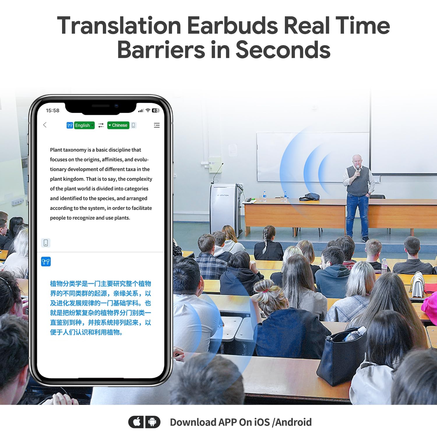 AI Language Translation Earbuds - 144 Languages Real-Time Translator with Bluetooth 5.4 | 3-in-1 Accent Recognition | Long Battery Life | Perfect for Travel, Business Meetings & Language Learning