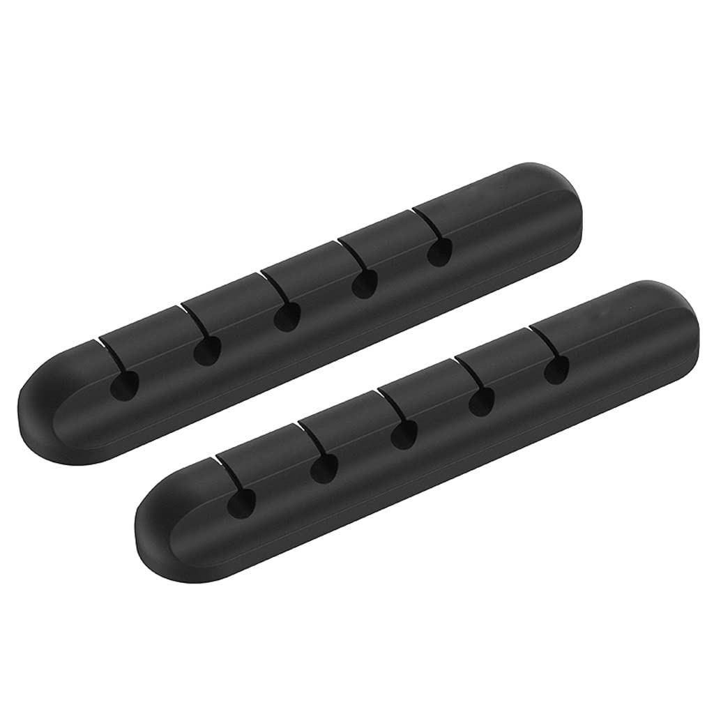 QWZYP USB Cable Organizer - Black Desktop Cable Management Clip for Mouse, Headphone & Wire Tidy Holder | Perfect for Home Office, Gaming Setup & Workspace Organization