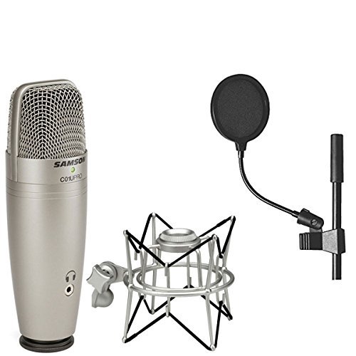 Samson C01U Pro USB Condenser Microphone for Podcasting, Streaming & Home Studio Recording - Professional Cardioid Mic with Plug & Play USB Connectivity