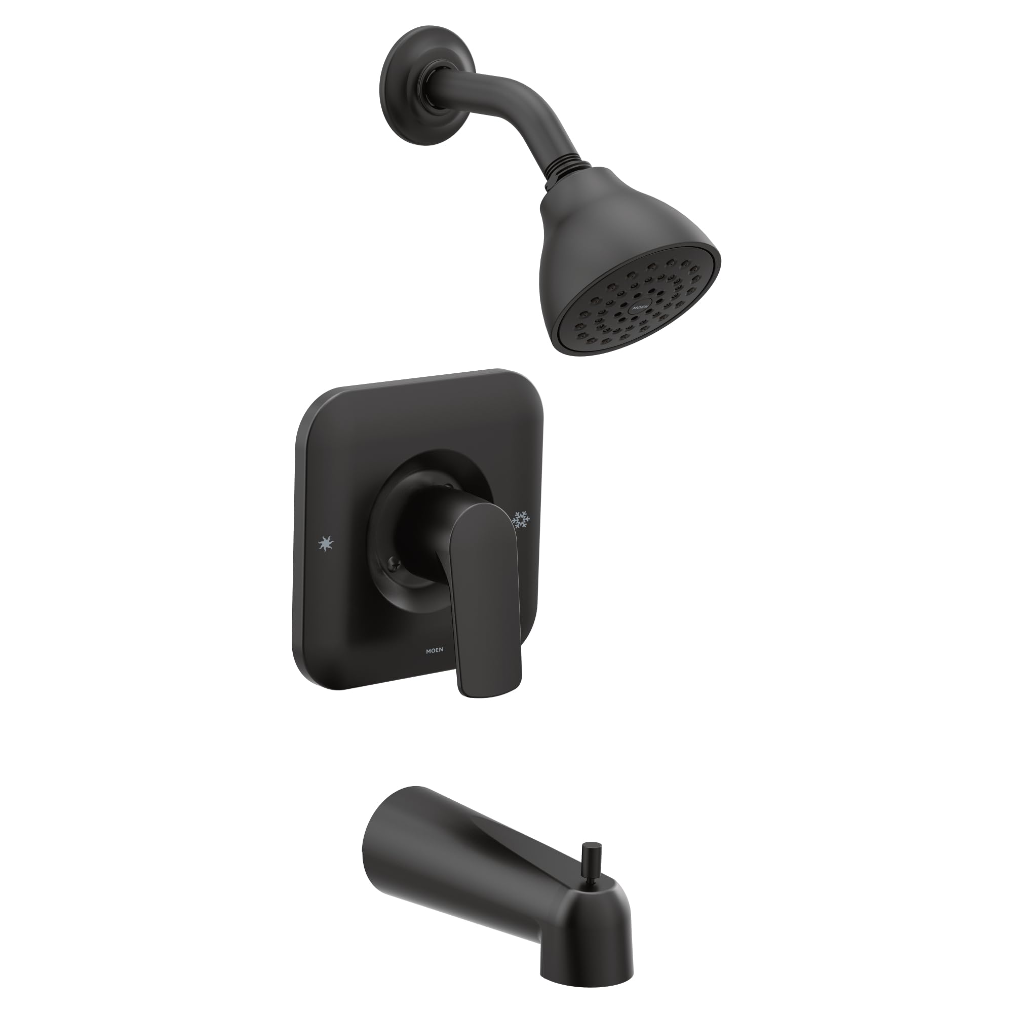 Moen T2813EPBL Rizon Posi-Temp Eco-Performance Tub and Shower Trim in Matte Black - Includes Valve for Easy Installation - Perfect for Bathroom Renovations and Modern Home Upgrades
