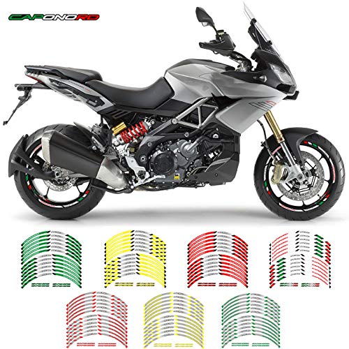 Aprilia CAPONORD 1200 Wheel Stickers - High-Quality Rubber Rim Decals & Protectors for Motorcycle Wheels - Fashionable Stripes Design for Enhanced Style and Protection - Perfect for Off-Road, Street Riding, and Custom Bike Showcases