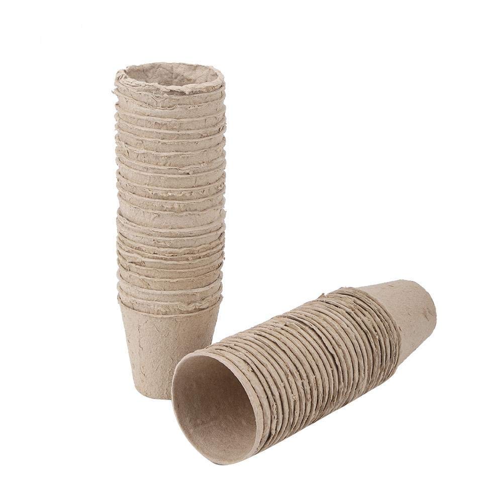 50Pcs Biodegradable Seed Starter Pots - 8x8cm Round Peat Nursery Cups for Planting, Gardening & Indoor Herb Kits | Perfect for Home Garden, Greenhouse & DIY Plant Projects