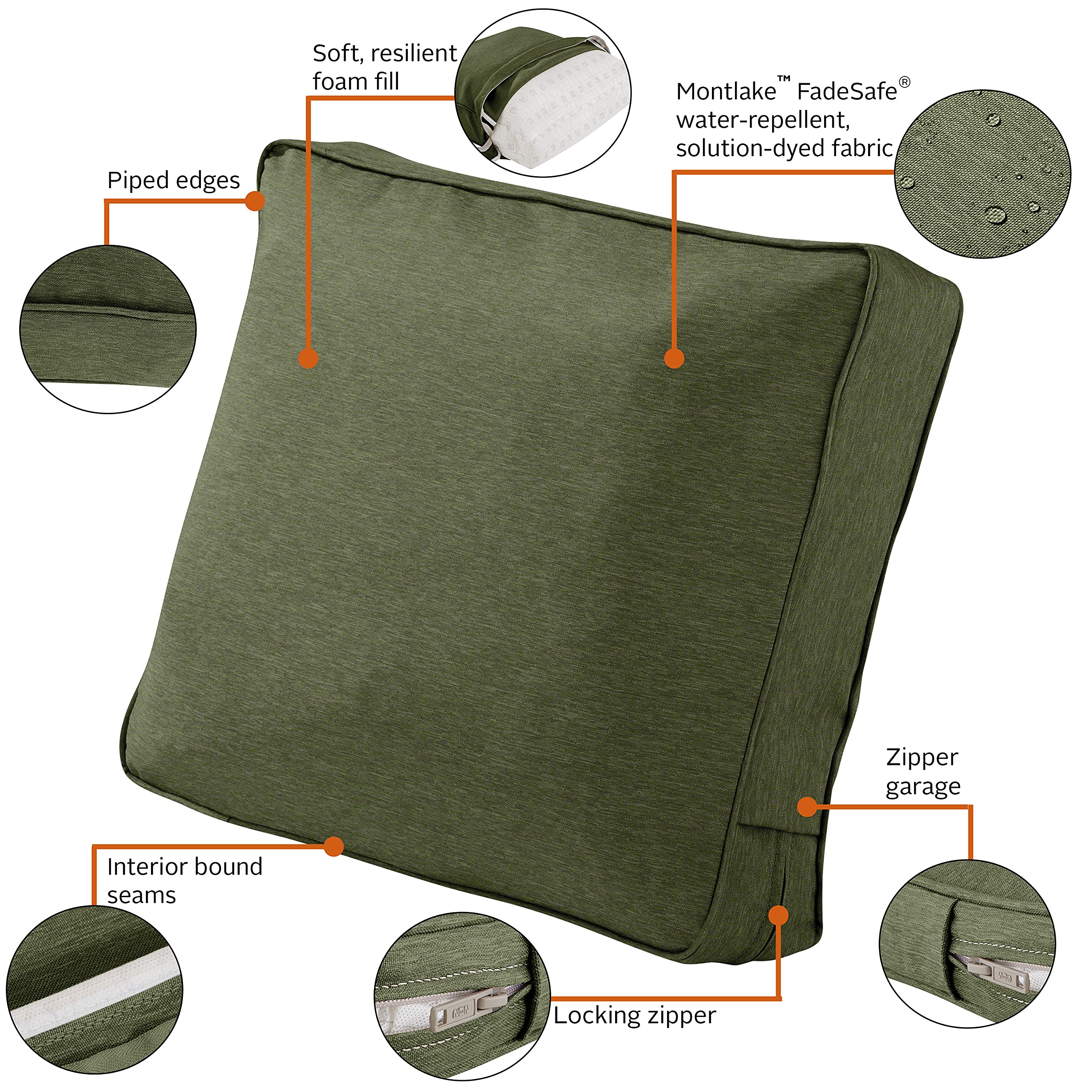 Montlake FadeSafe Patio Cushion 21x15