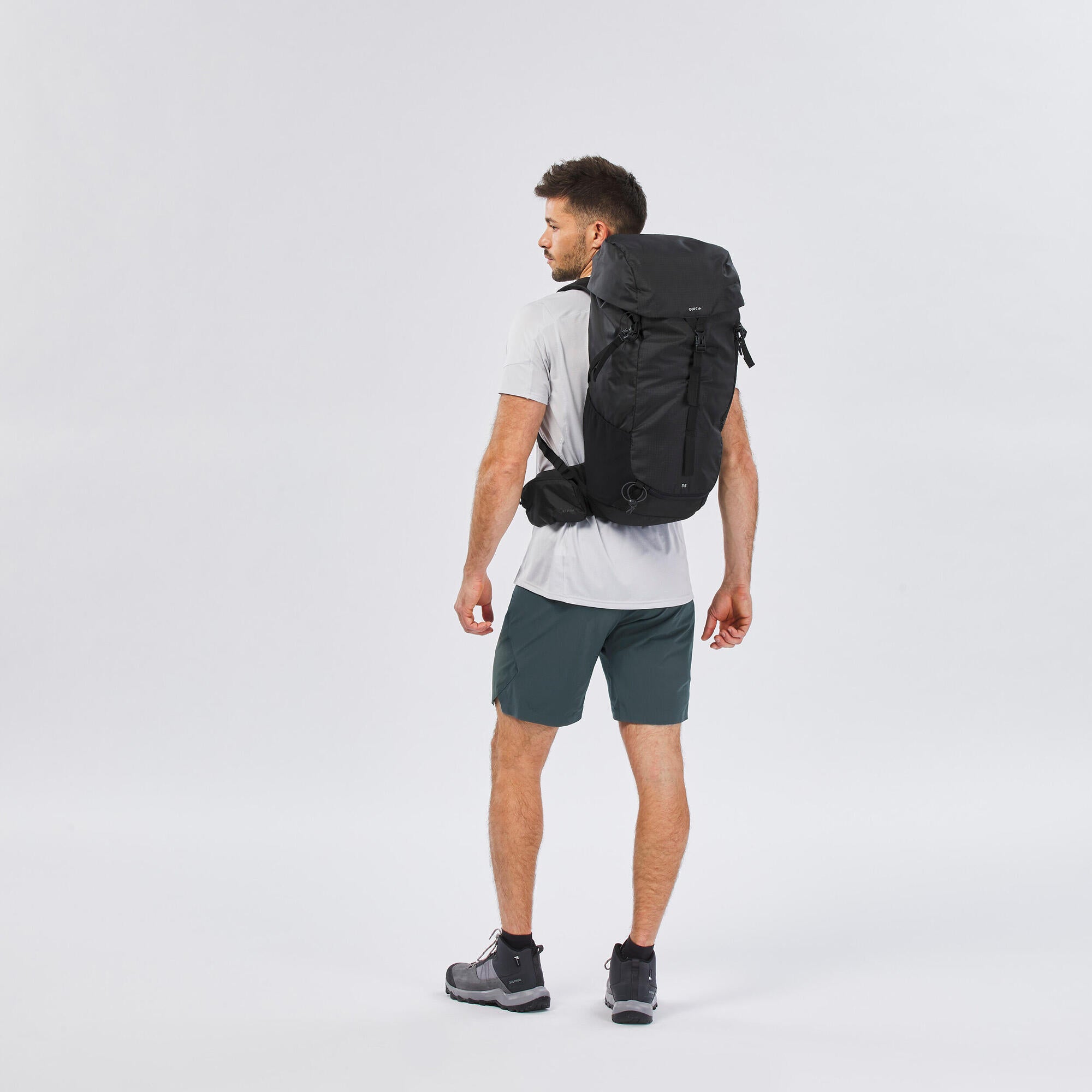 Quechua MH100 35L Lightweight Hiking Backpack for Men & Women - Water-Resistant Daypack for Outdoor Adventures, Camping, and Travel