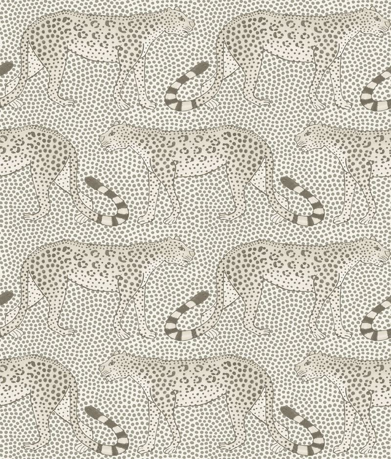 Cole and Son Leopard Walk Wallpaper - Black and White Animal Print Design for Living Room, Bedroom, or Home Office Decor