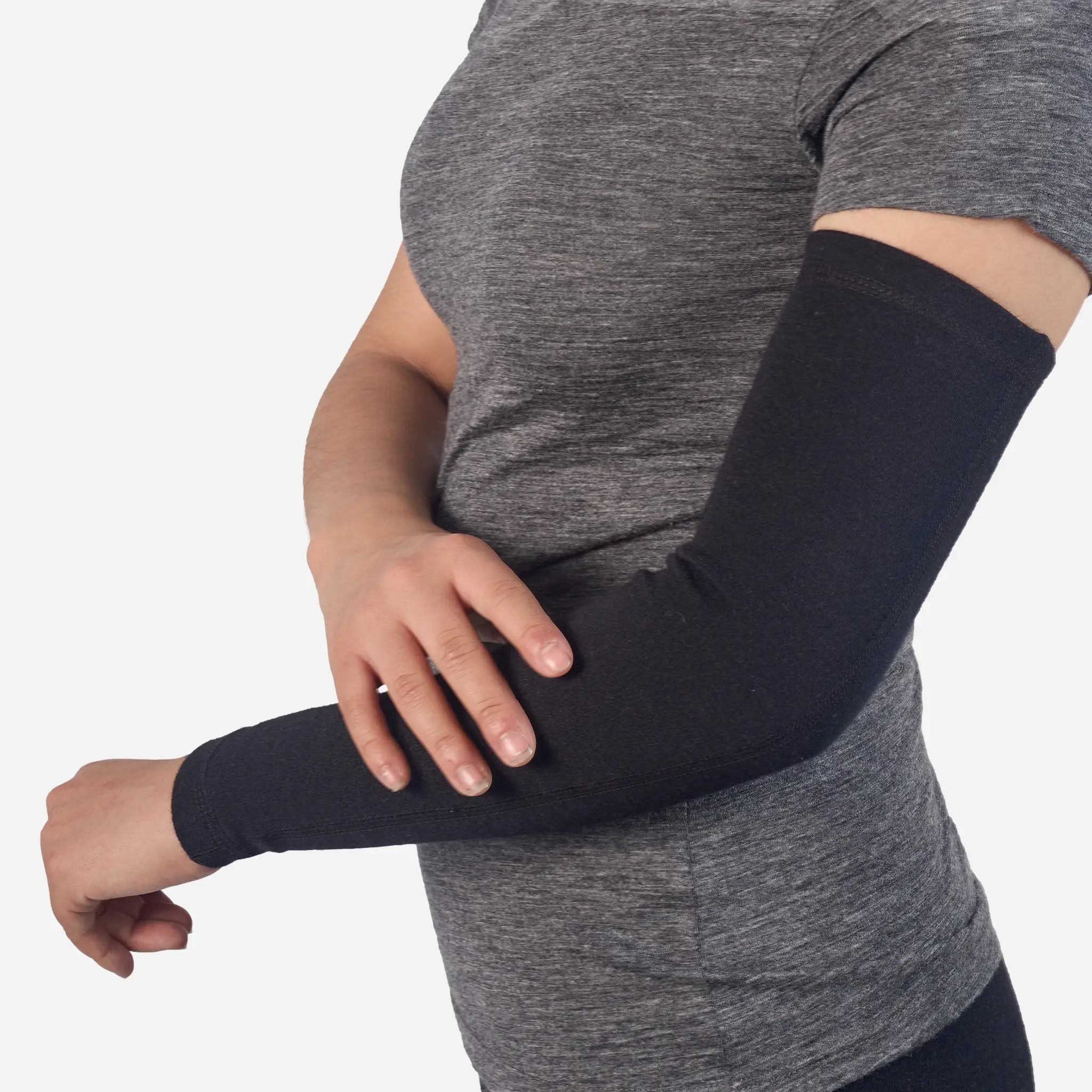 Alpaca Wool Arm Sleeves for Men & Women - 420 Midweight Thermal Compression Sleeves for Outdoor Sports, Running, Cycling & Cold Weather Protection