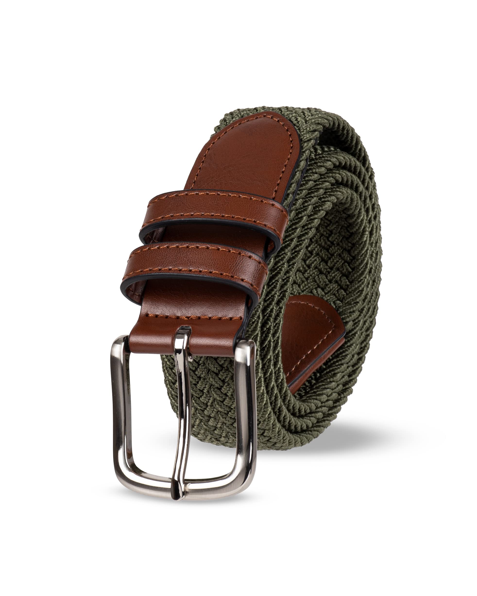 Amazon Essentials Men's Stretch Woven Braid Belt - Adjustable Waistband for Casual & Business Wear | Comfortable & Stylish Belt for Jeans, Pants & Office Attire