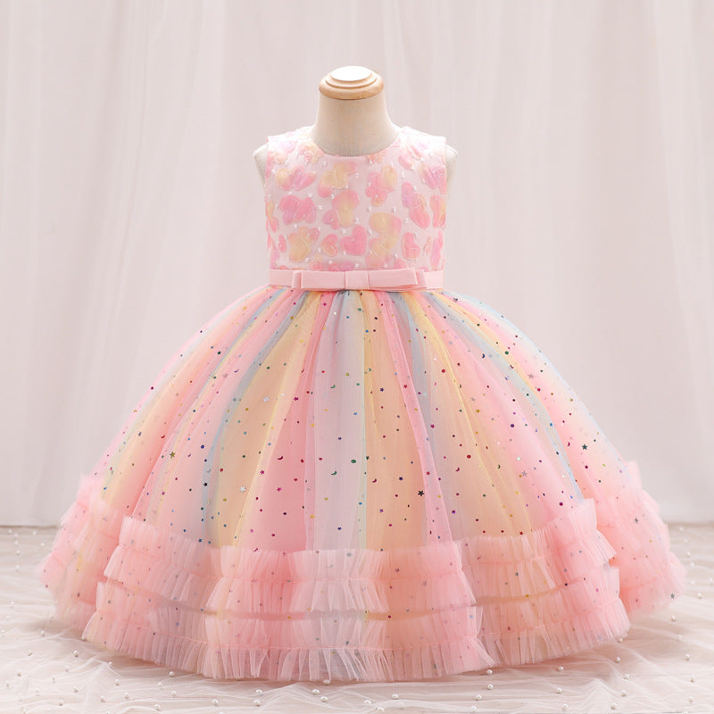Elegant Baby Girls Birthday Princess Dress - Toddler Girl Party Gown for Birthday, Photo Shoot & Special Occasions
