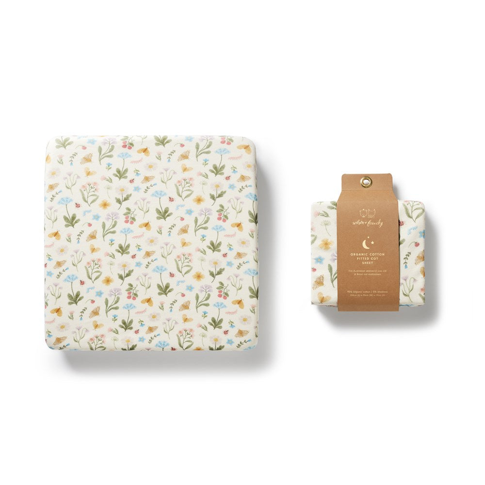 Blooming Bliss Organic Rib Cotton Sheet Set - Ultra Soft Breathable Bedding for All Seasons | Perfect for Home, Hotel & Guest Room Comfort